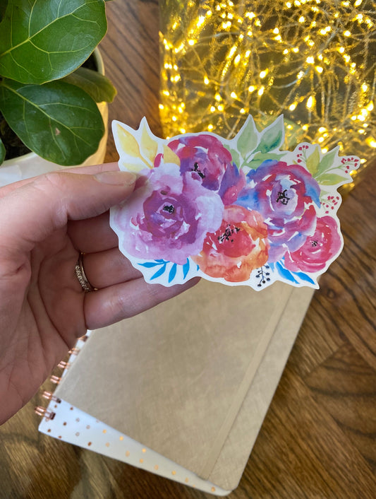 Watercolor Flower Bouquet Sticker