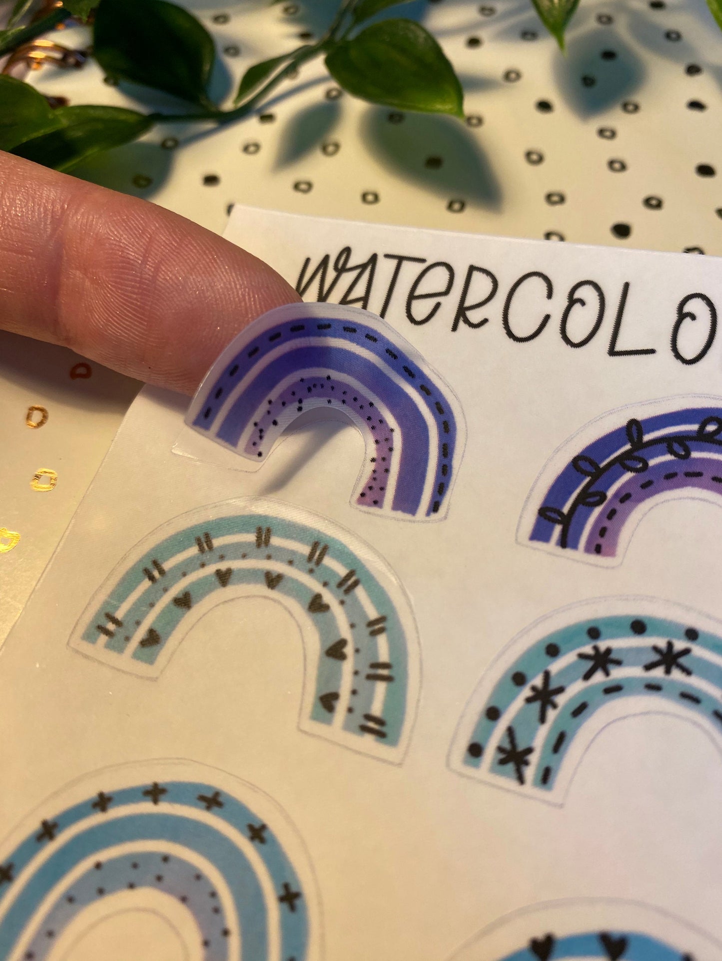 Watercolor Rainbow Sticker Set