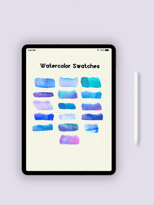 Unicorn Watercolor Swatches Digital Stickers for GoodNotes
