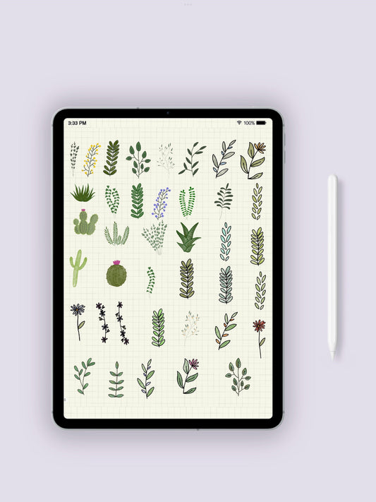 Set of 64 Build Your Own Plants Digital Stickers for GodNotes