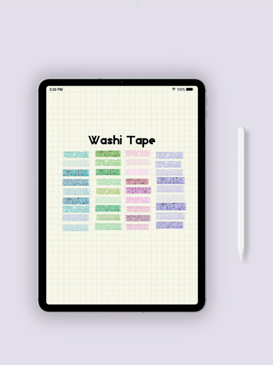 Set of 36 Washi Tape Digital Stickers for GoodNotes