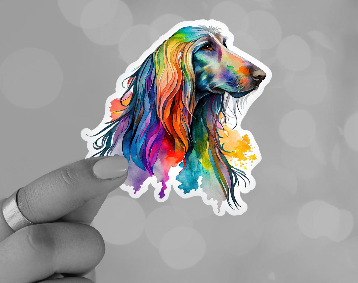 Large Die Cut Watercolor Dog Sticker